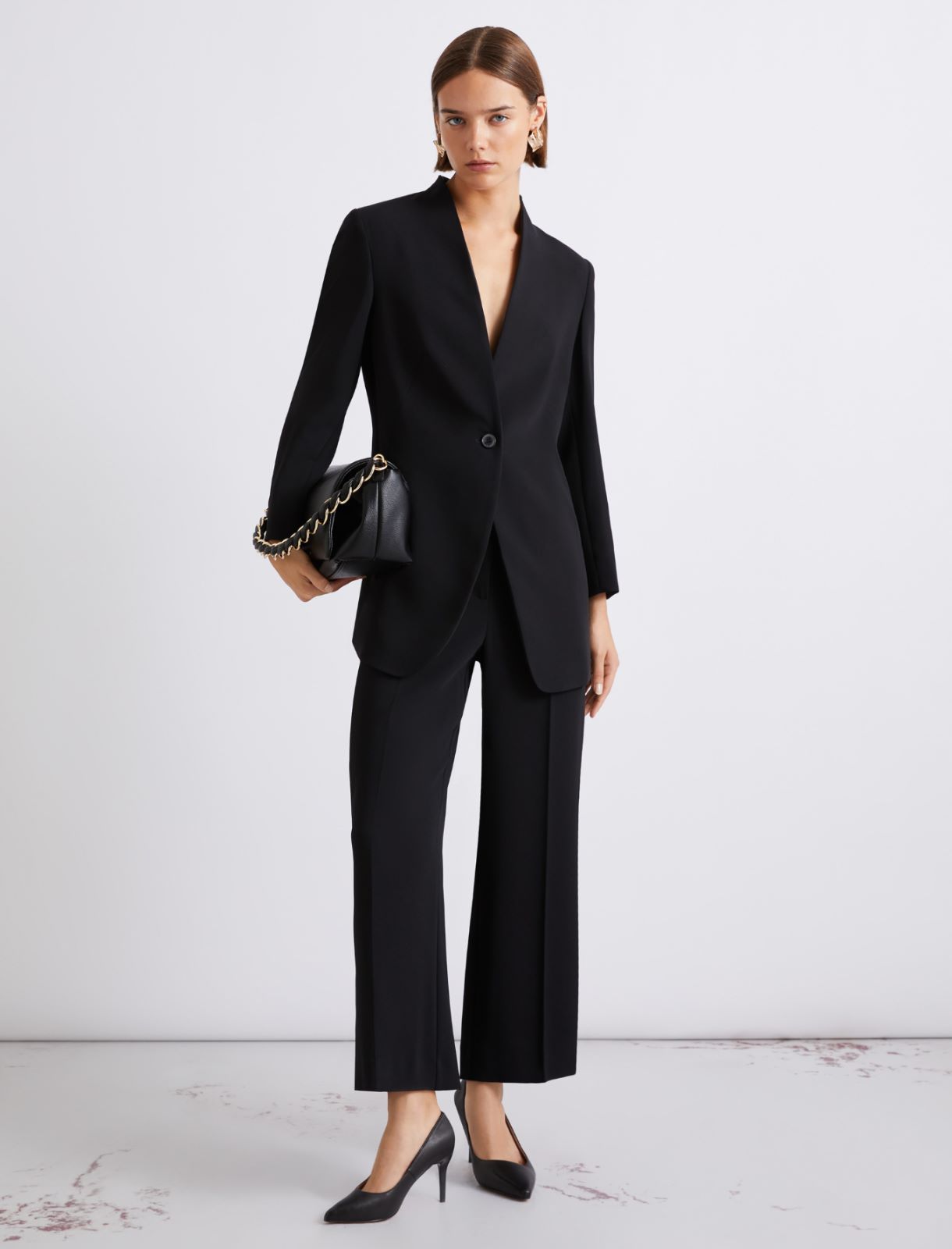 Langer Blazer aus Envers-Satin - SCHWARZ - Marella - 2