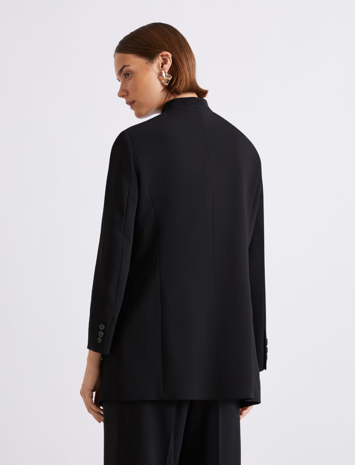 Langer Blazer aus Envers-Satin - SCHWARZ - Marella - 3