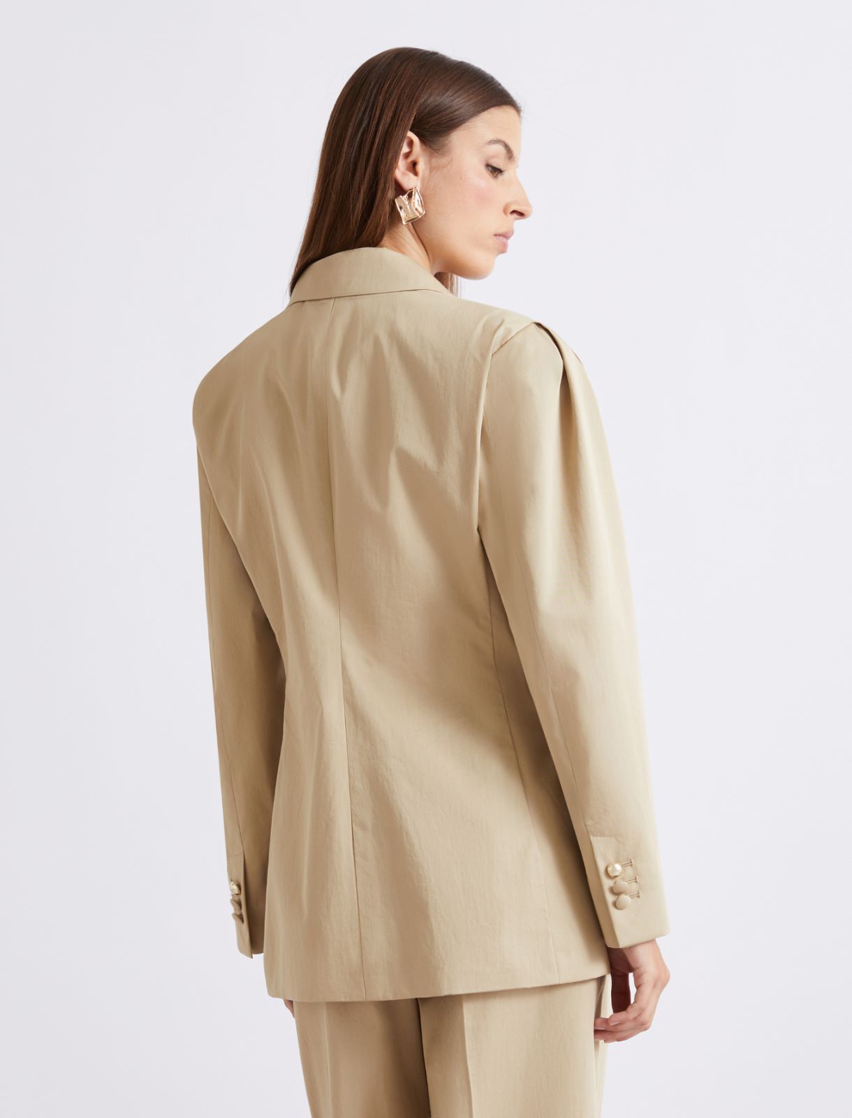 Strukturierter Blazer aus Gabardine - SAND - Marella - 3