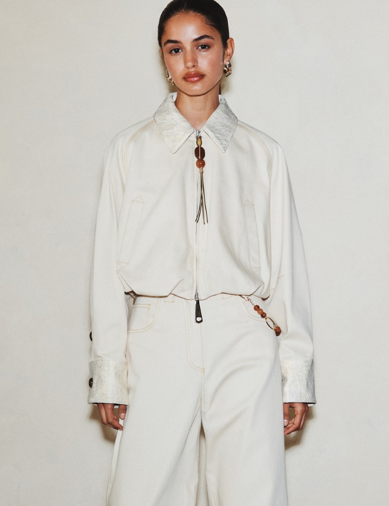 Stretch cotton cropped bomber jacket - Marella