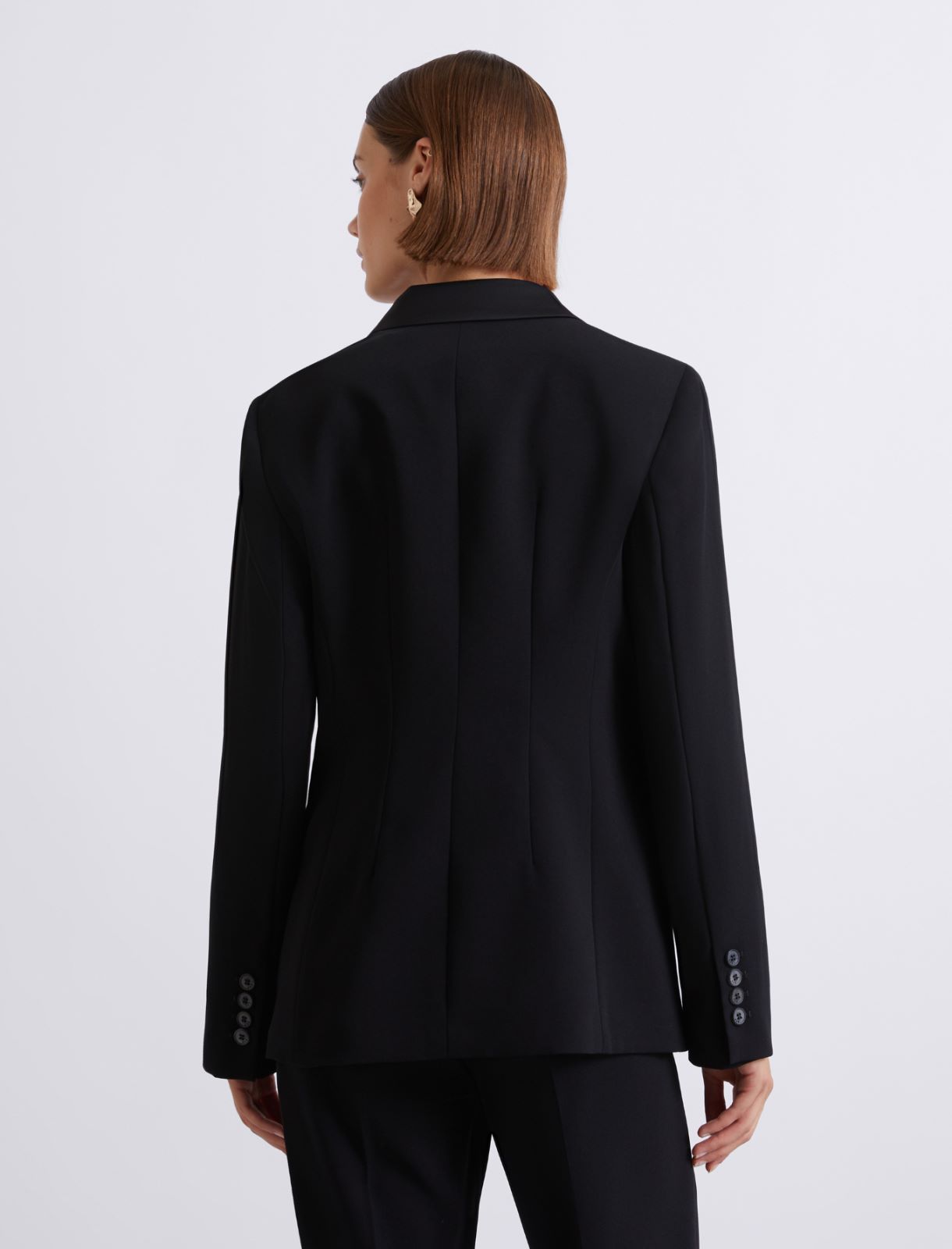 Zweireihiger Blazer aus Envers-Satin - SCHWARZ - Marella - 3