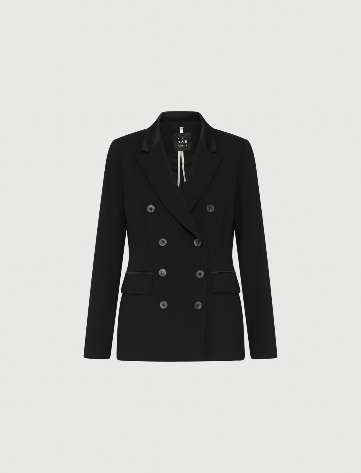 Zweireihiger Blazer aus Envers-Satin - SCHWARZ - Marella