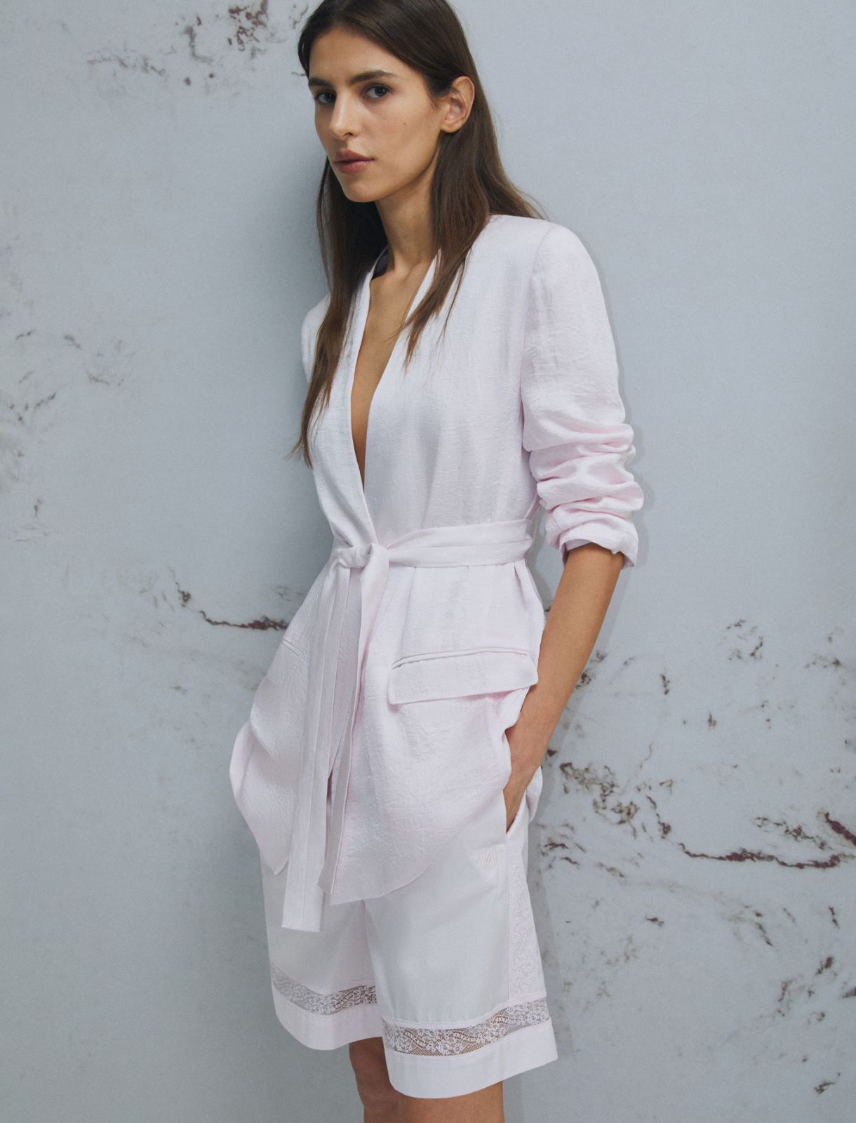 Chaqueta de sarga con cinturón - ROSA - Marella - 4