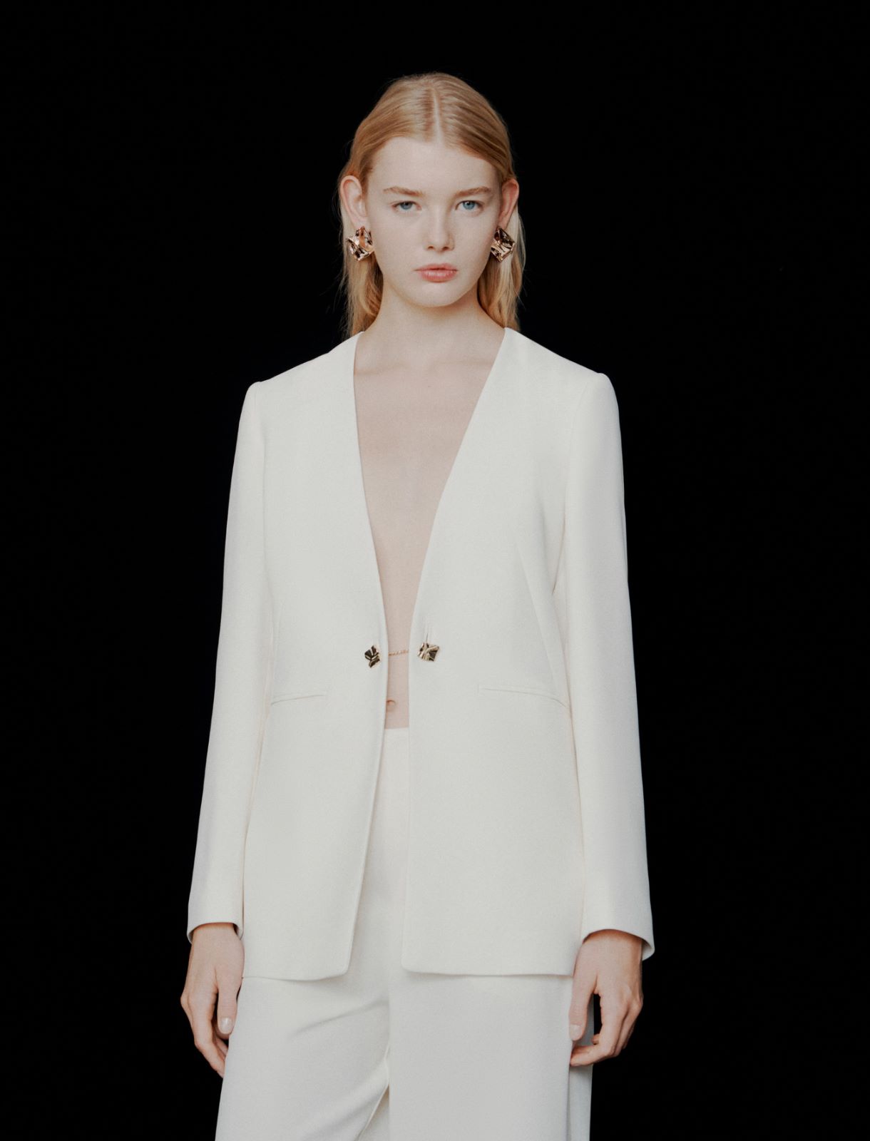 Blazer ohne Kragen aus Envers-Satin - WOLLWEIB - Marella - 4