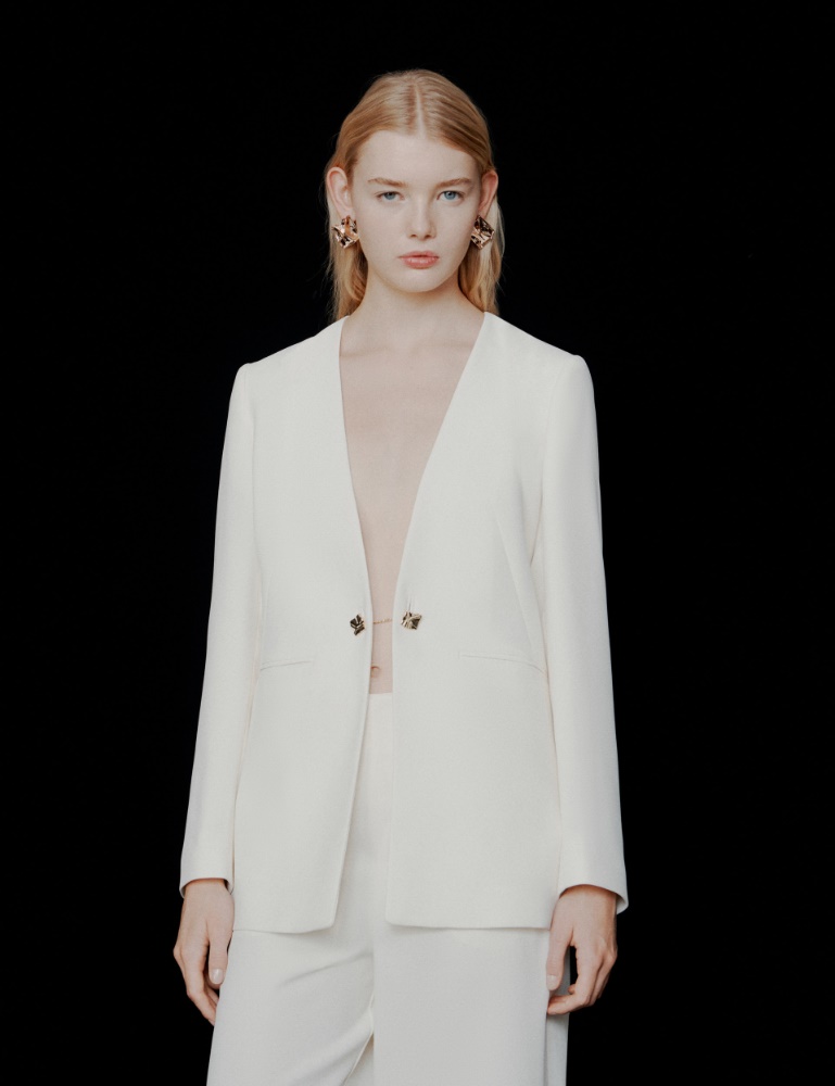 Blazer ohne Kragen aus Envers-Satin - Marella