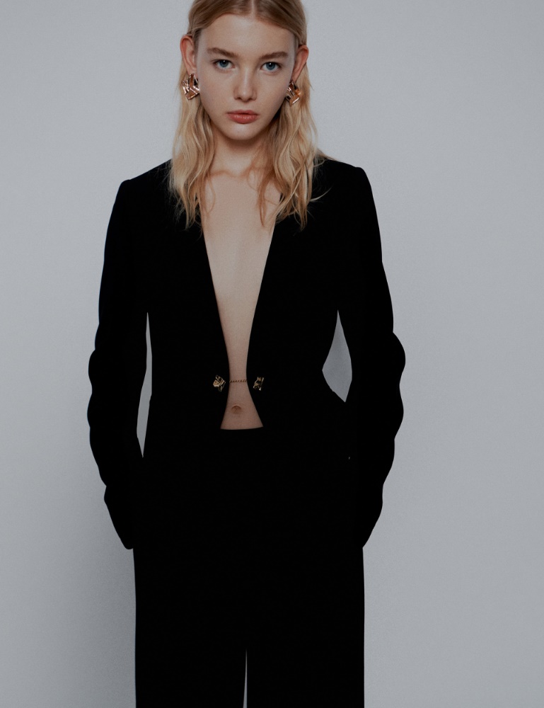 Blazer sans col en envers satin - Marella