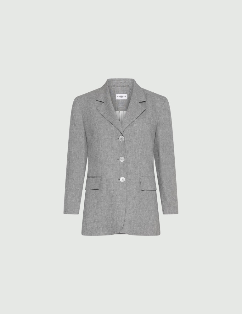 Single-breasted linen-blend blazer - Marella