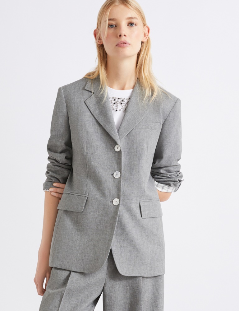 Single-breasted linen-blend blazer - Marella