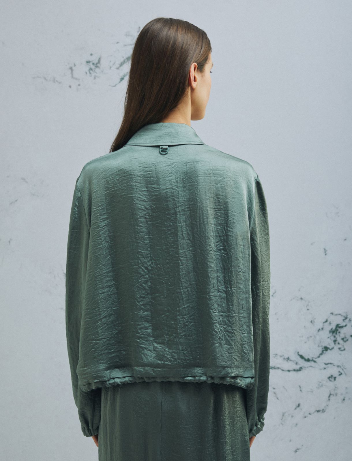 Straight-fit drawstring jacket - GREEN - Marella - 3