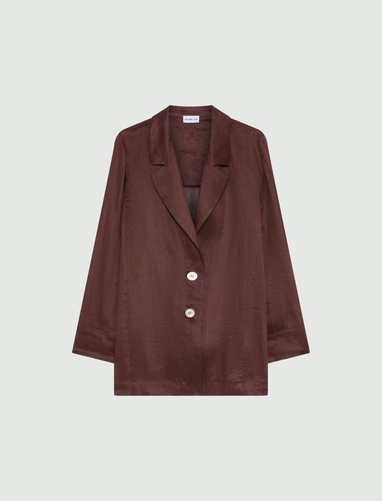 Ramie blazer - BROWN - Marella