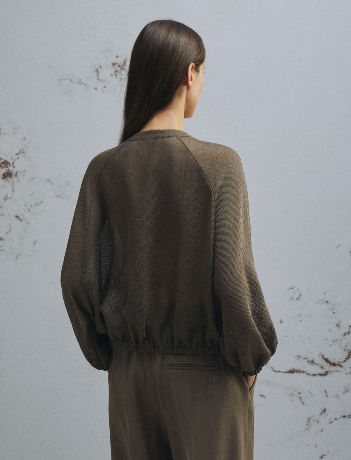 Bomber oversize avec détail en micro strass - BRUN - Marella - 3