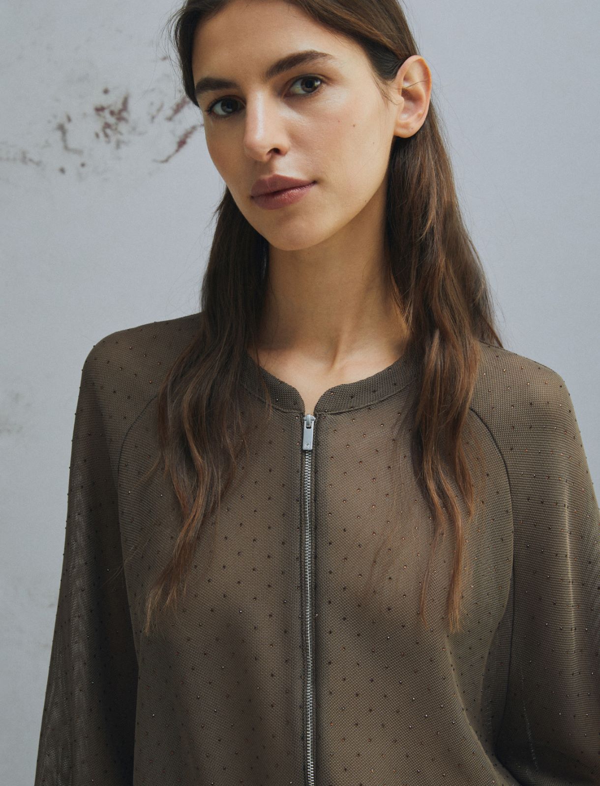 Bomber oversize avec détail en micro strass - BRUN - Marella - 5