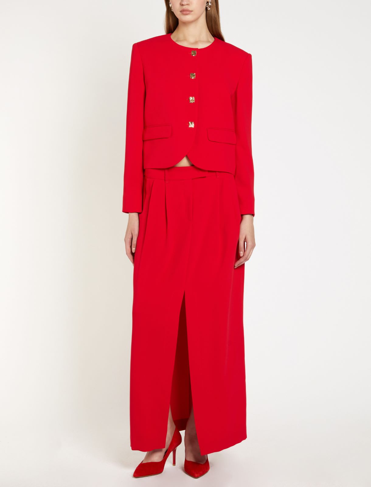 Crêpe envers satin jacket - RED - Marella