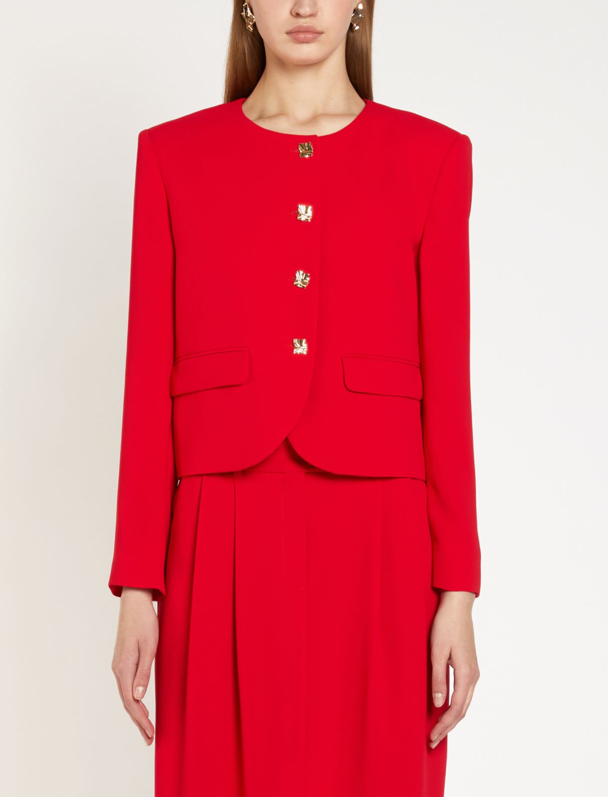 Crêpe envers satin jacket - RED - Marella - 3
