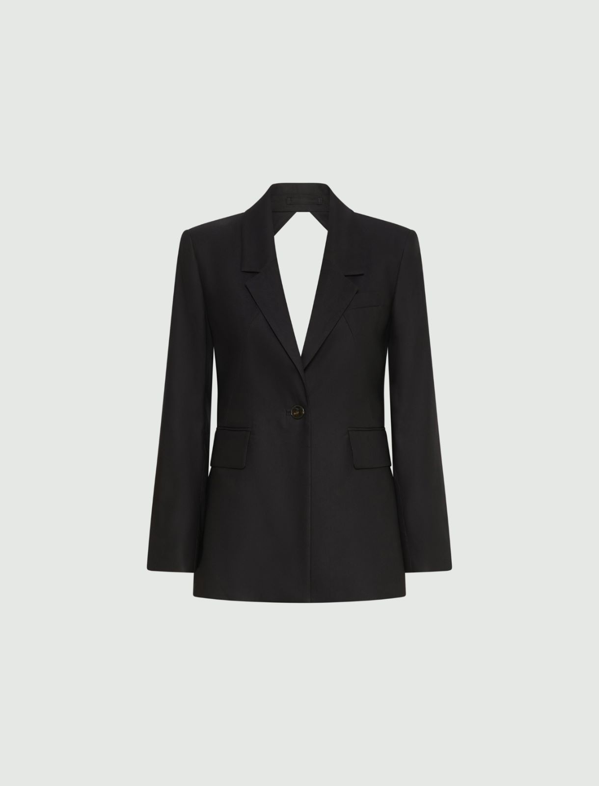 Blazer in misto viscosa stretch con oblò - NERO - Marella