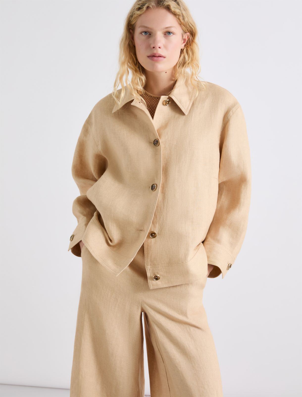 Linen basketweave jacket - BUCK - Marella - 4