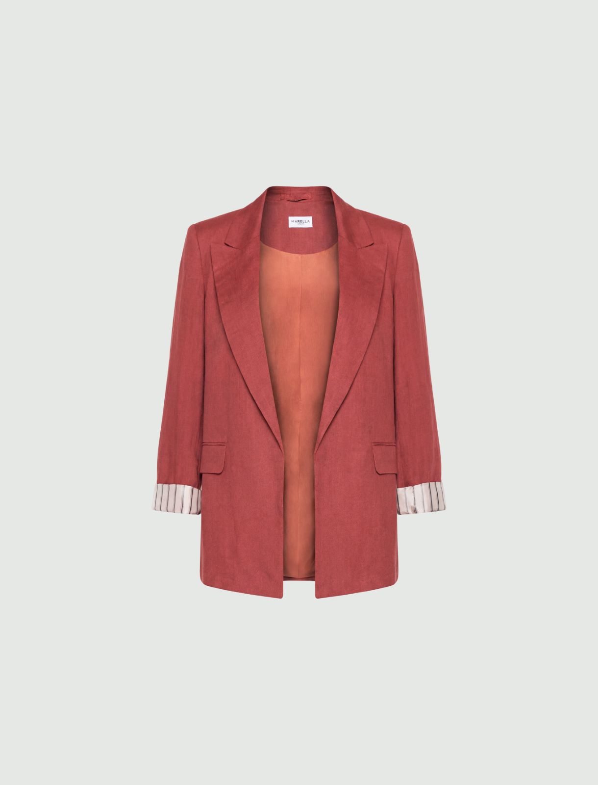 Pure linen blazer - BRICK RED - Marella