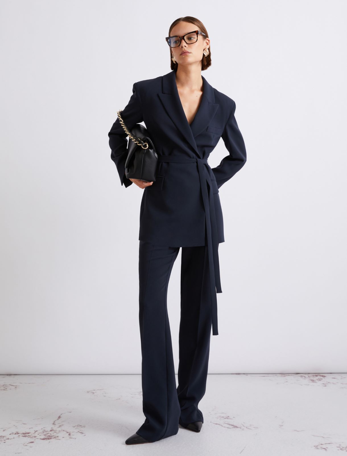 Belted cady jacket - NAVY - Marella - 2