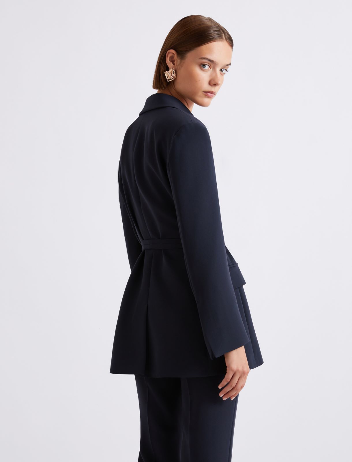 Belted cady jacket - NAVY - Marella - 3