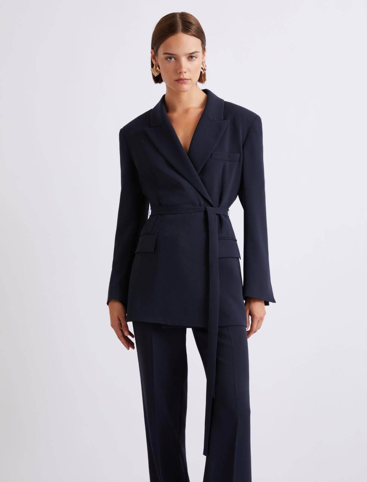 Belted cady jacket - NAVY - Marella - 4