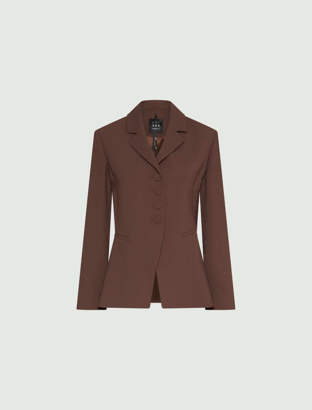 Semi-fitted envers satin blazer - BROWN - Marella