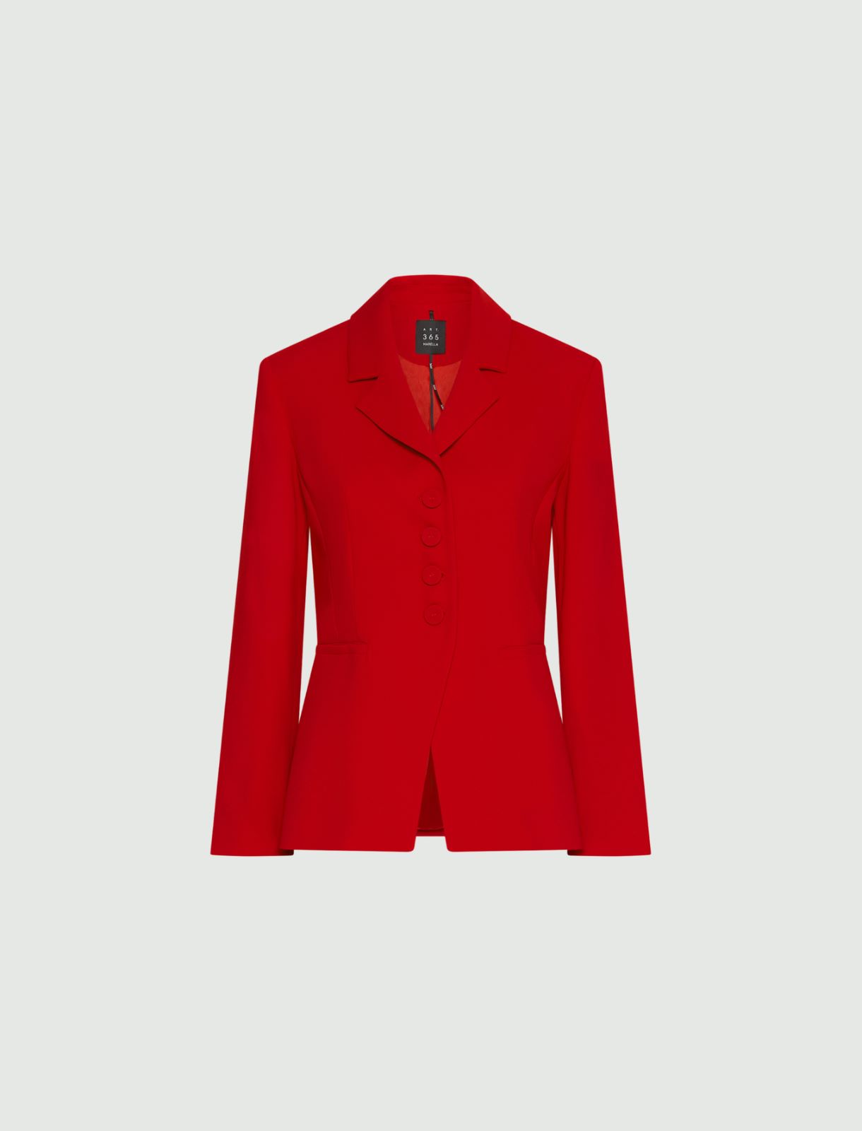 Semi-fitted envers satin blazer - RED - Marella
