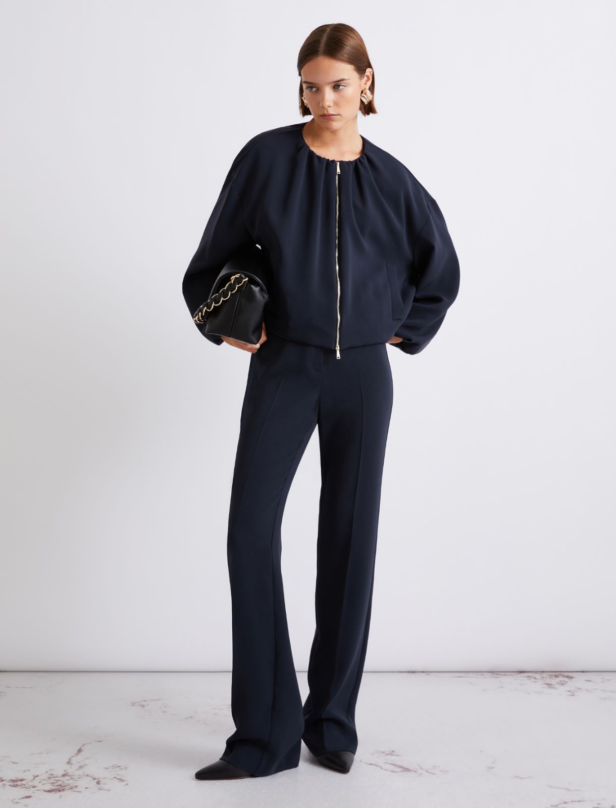 Relaxed-fit cady jacket - Navy - Marella - 2