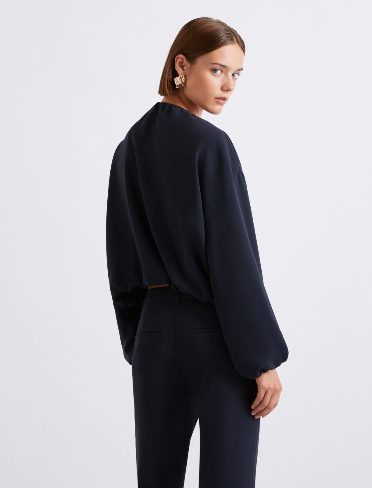 Relaxed-fit cady jacket - Navy - Marella - 3
