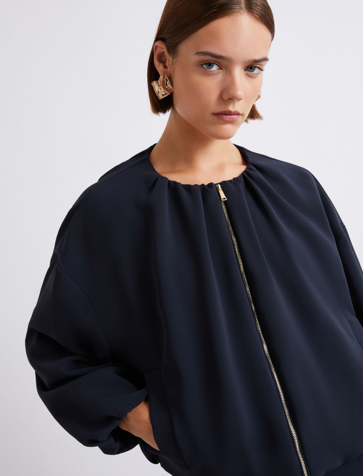 Relaxed-fit cady jacket - Navy - Marella - 5