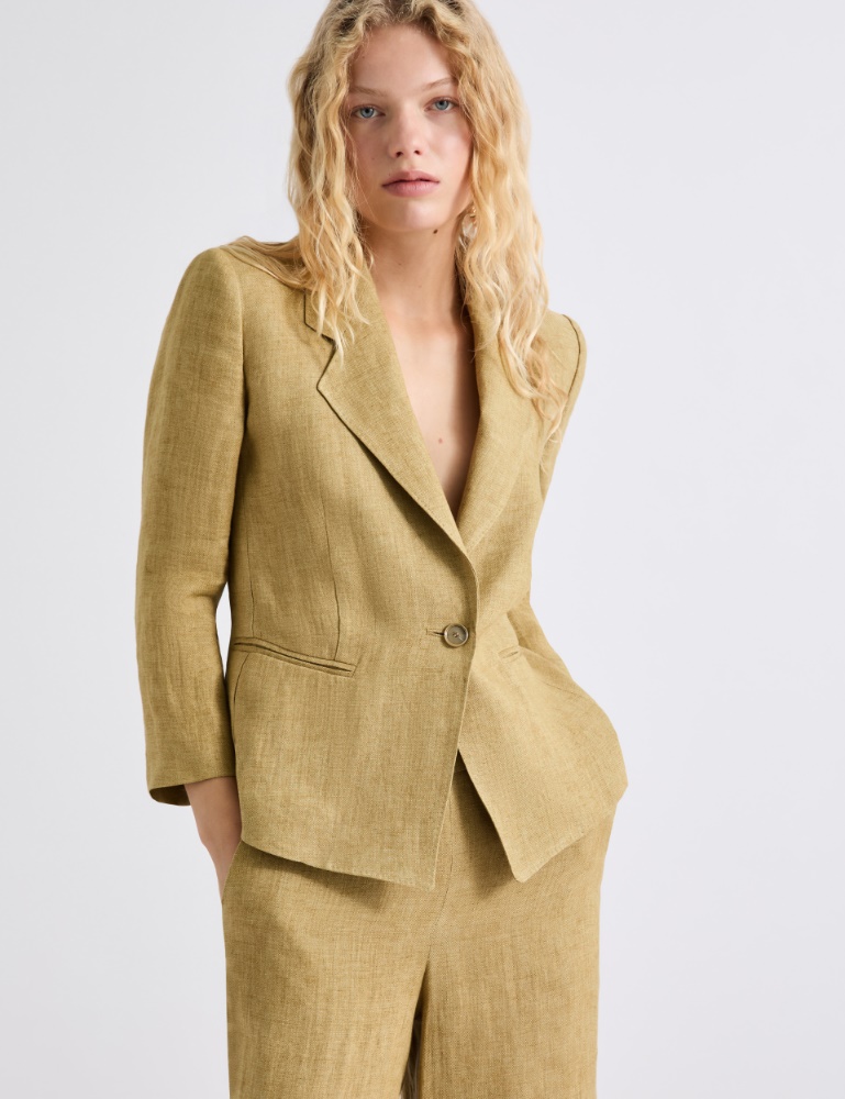 Taliowana marynarka z lnu z efektem sprania - Marella