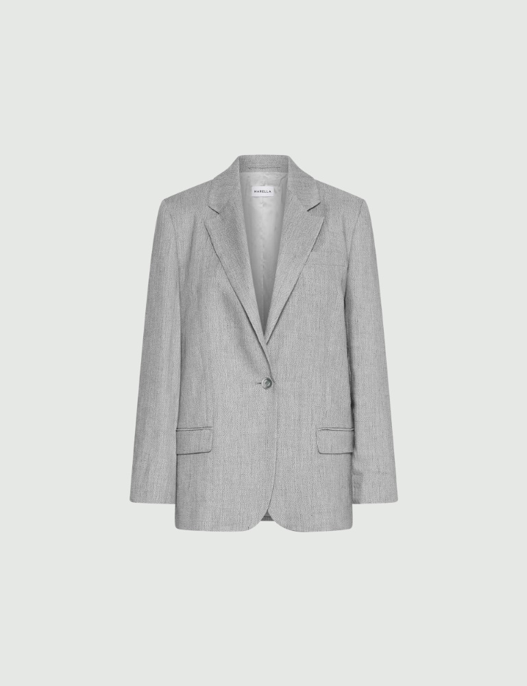 Stretch linen-blend grisaille blazer - Marella