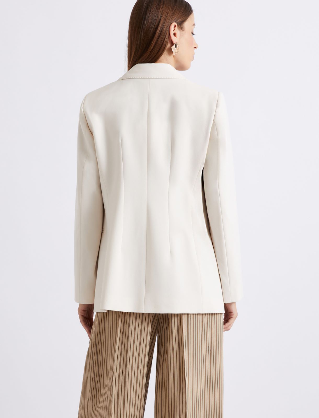Double-breasted stretch canvas blazer - WHITE - Marella - 3