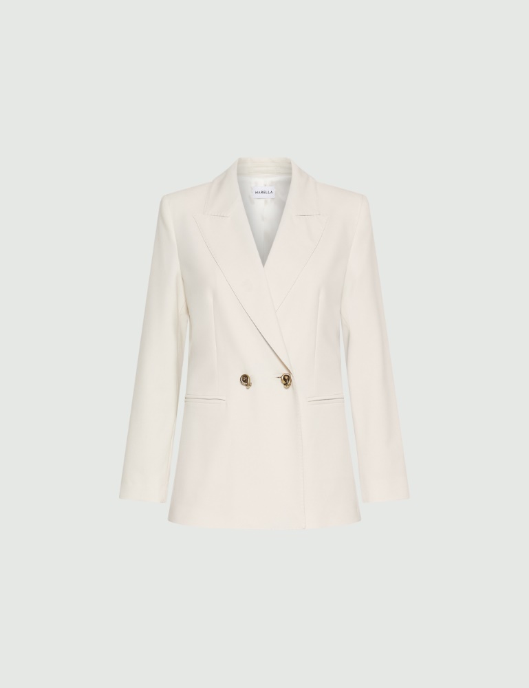 Double-breasted stretch canvas blazer - Marella