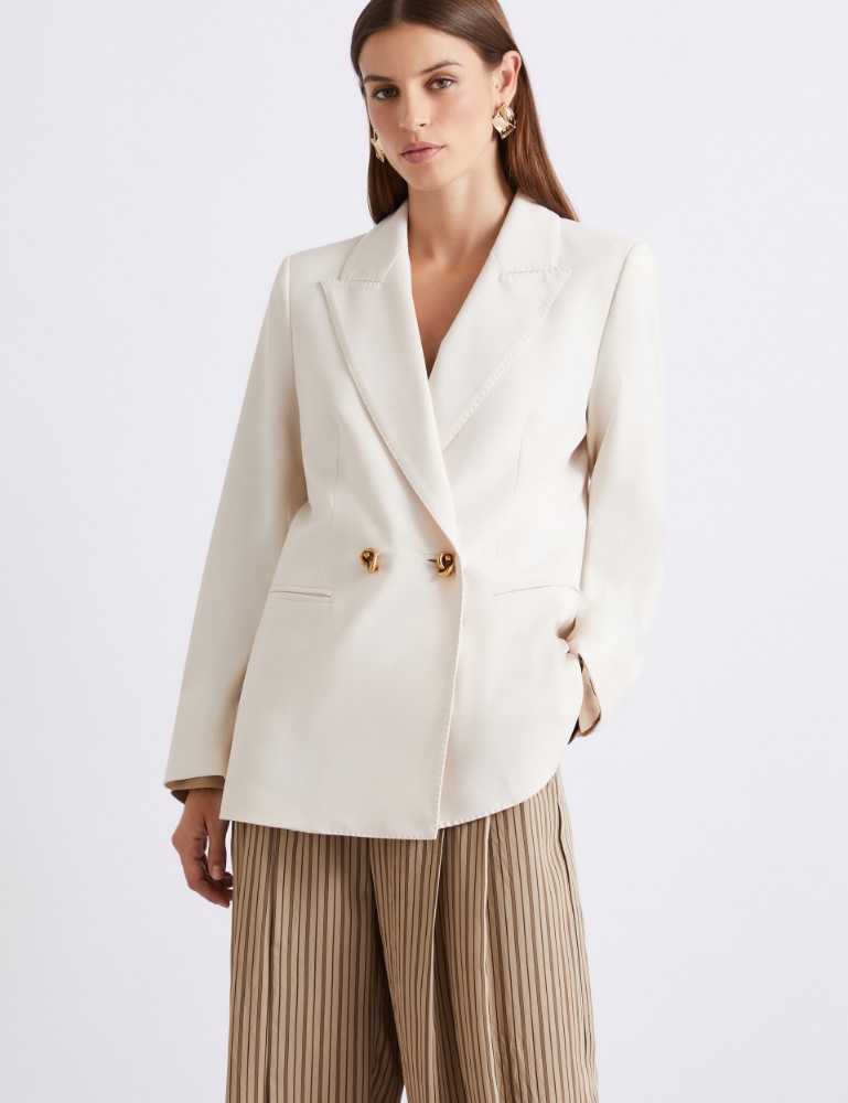 Double-breasted stretch canvas blazer - Marella