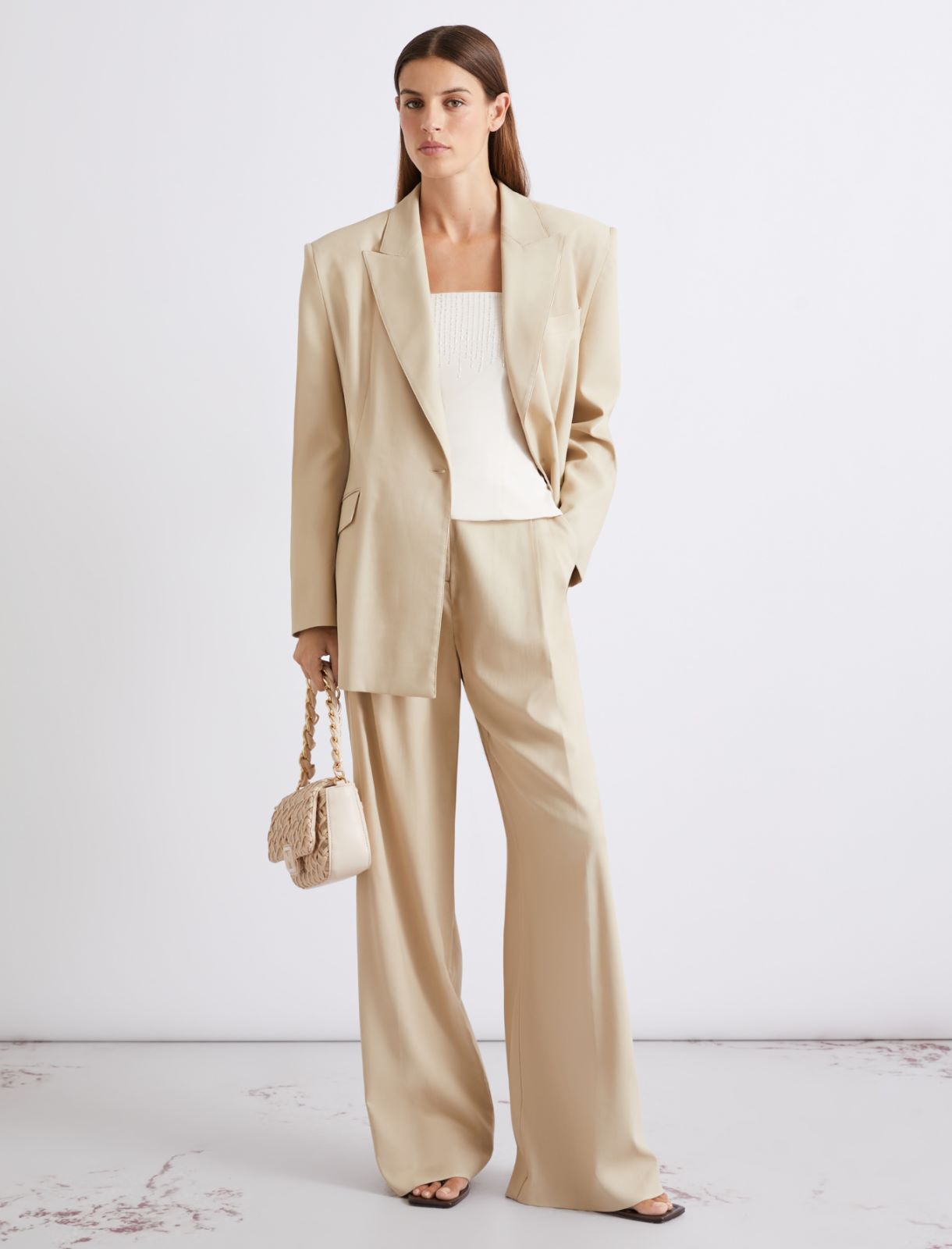 Stretch viscose-blend twill blazer - BEIGE - Marella - 2