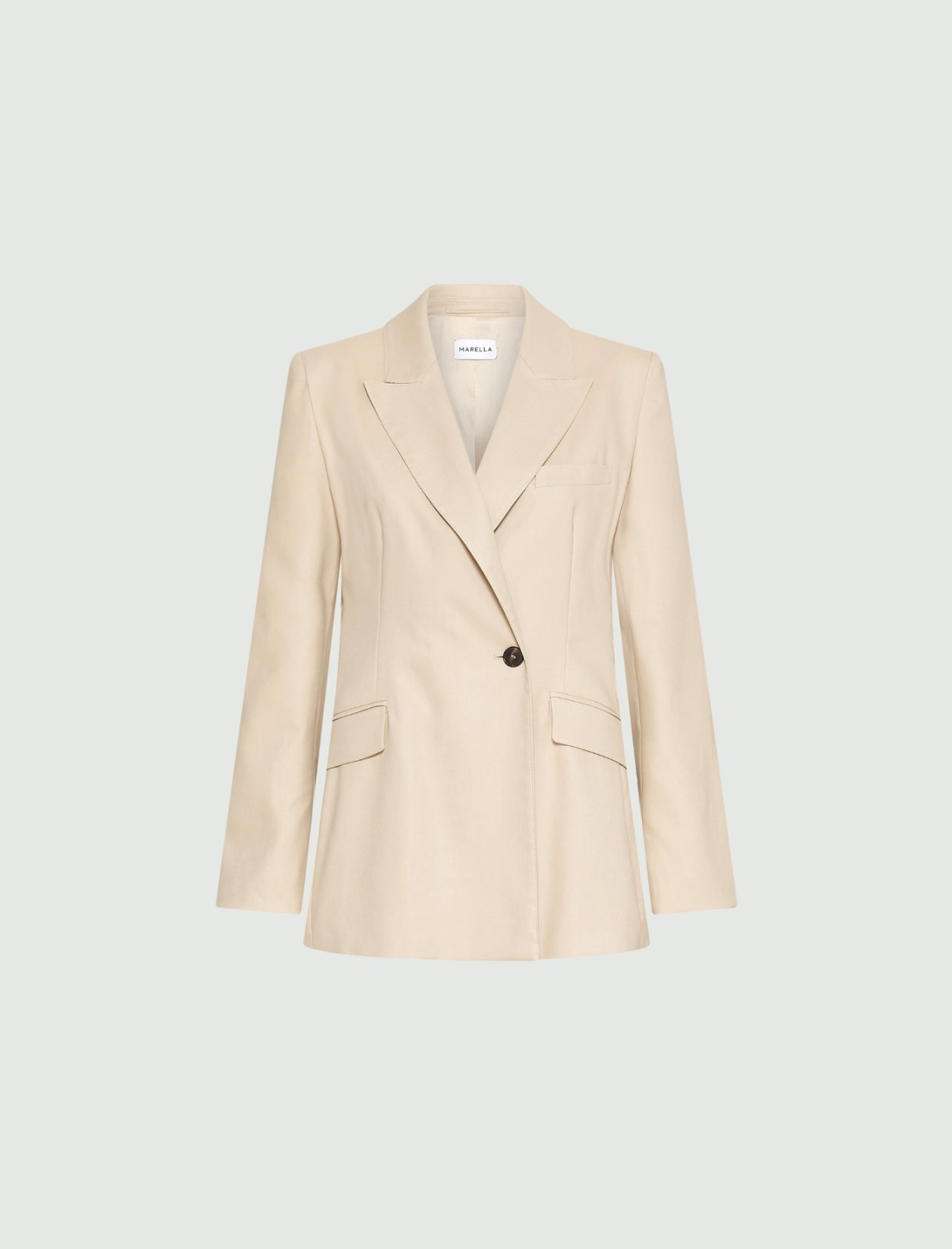 Stretch viscose-blend twill blazer - BEIGE - Marella
