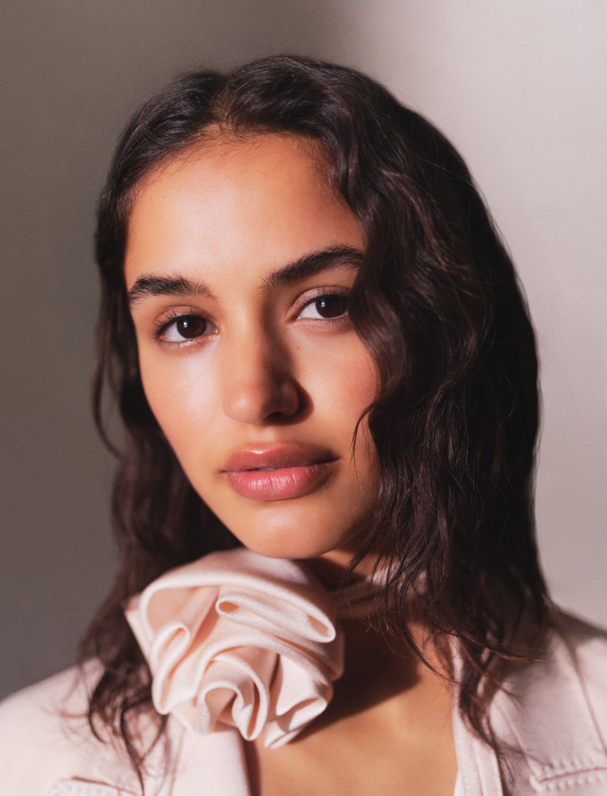 Blazer en envers satin avec ceinture - POUDRE - Marella - 5