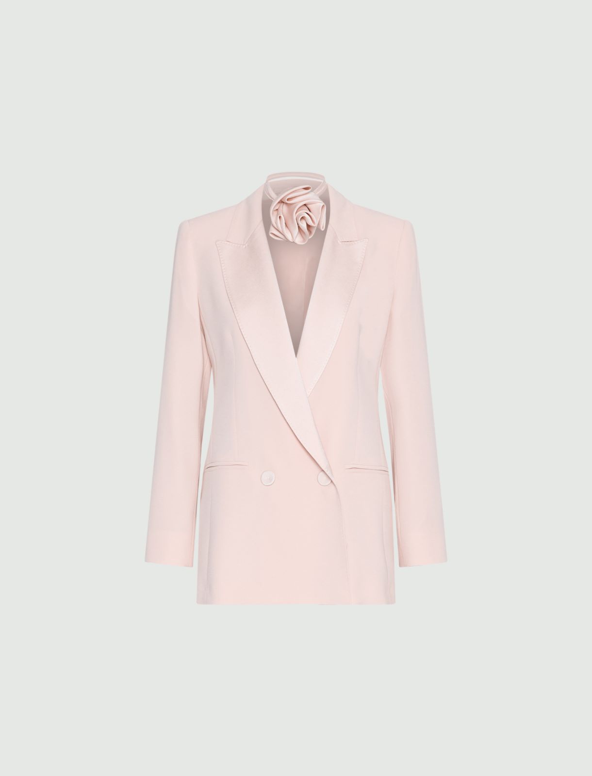 Blazer en envers satin avec ceinture - POUDRE - Marella