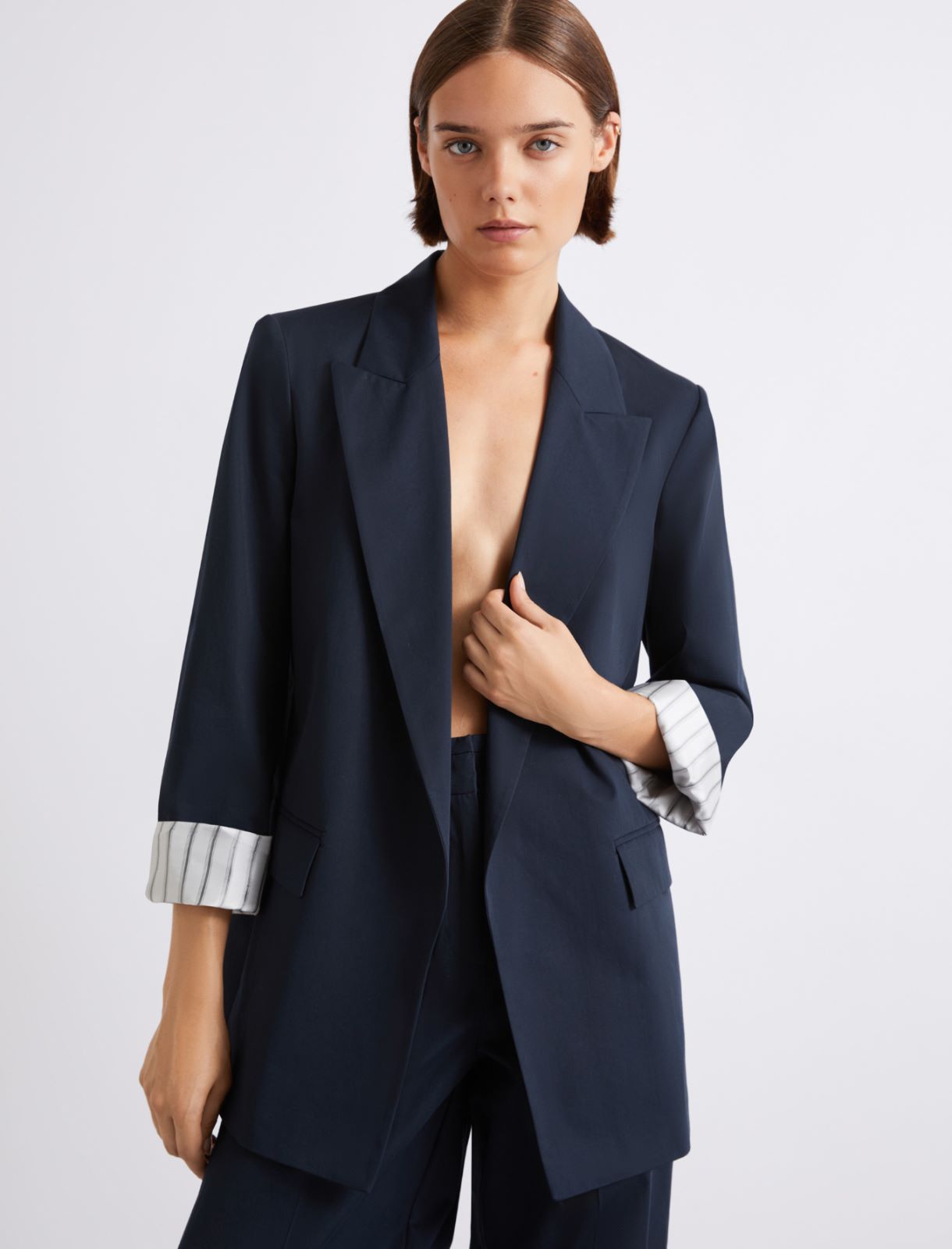 Pure cotton gabardine blazer - NAVY - Marella - 5