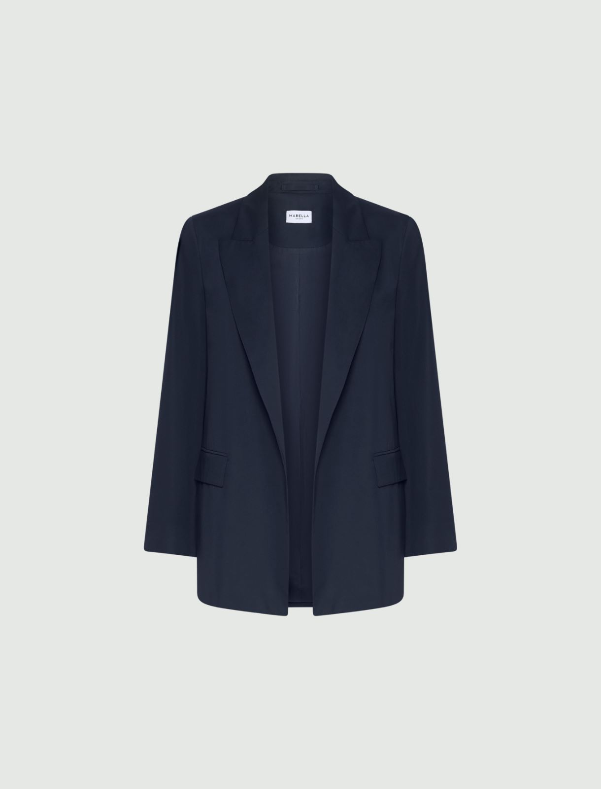 Pure cotton gabardine blazer - NAVY - Marella