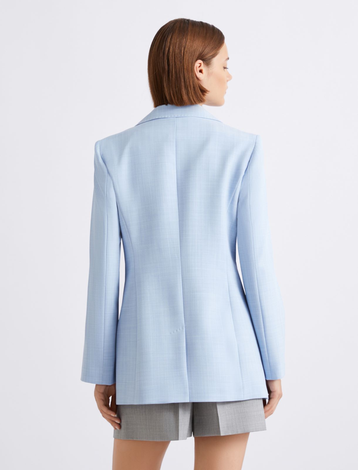 Blazer en toile stretch effet mal filé - AZURE - Marella - 3