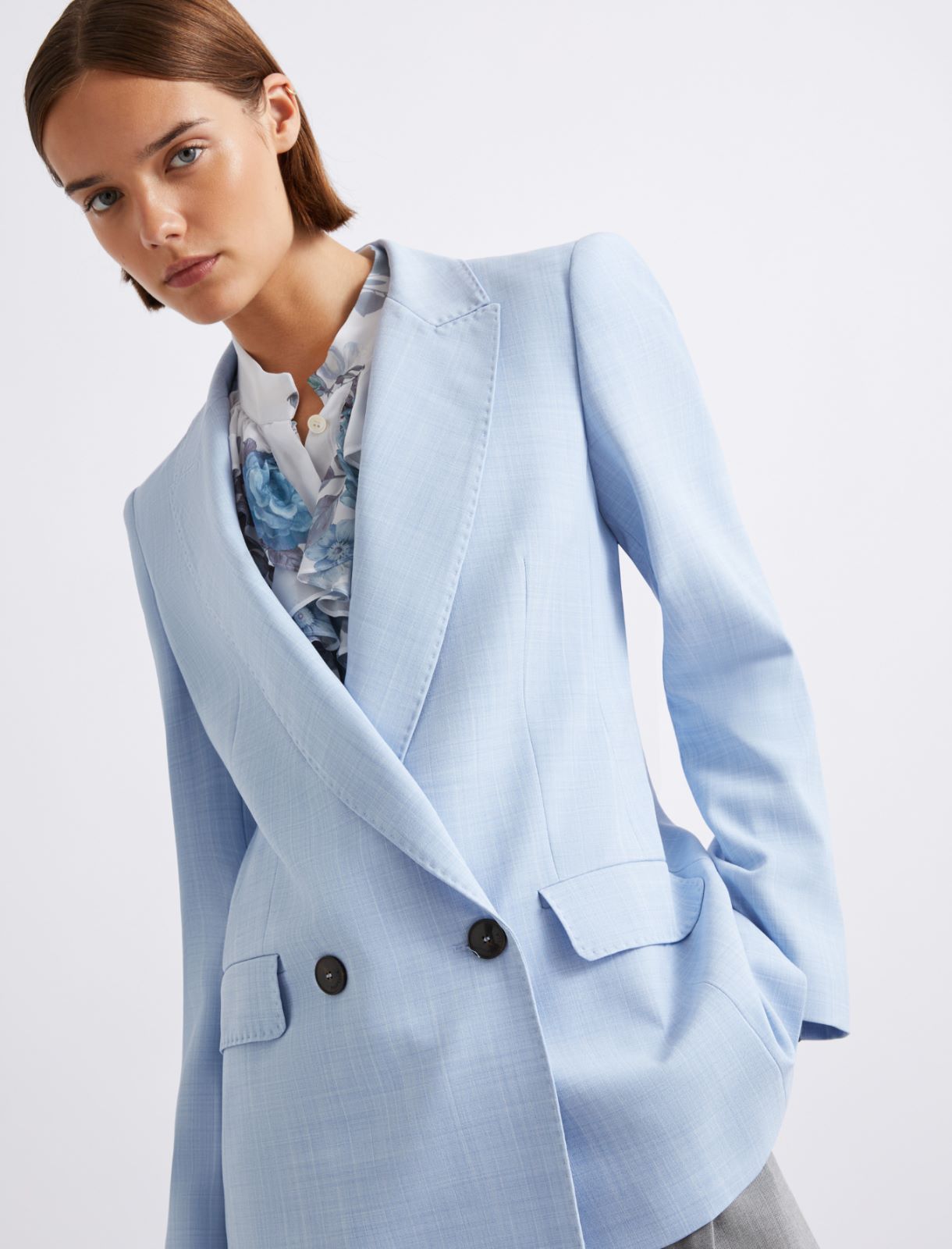 Blazer en toile stretch effet mal filé - AZURE - Marella - 5