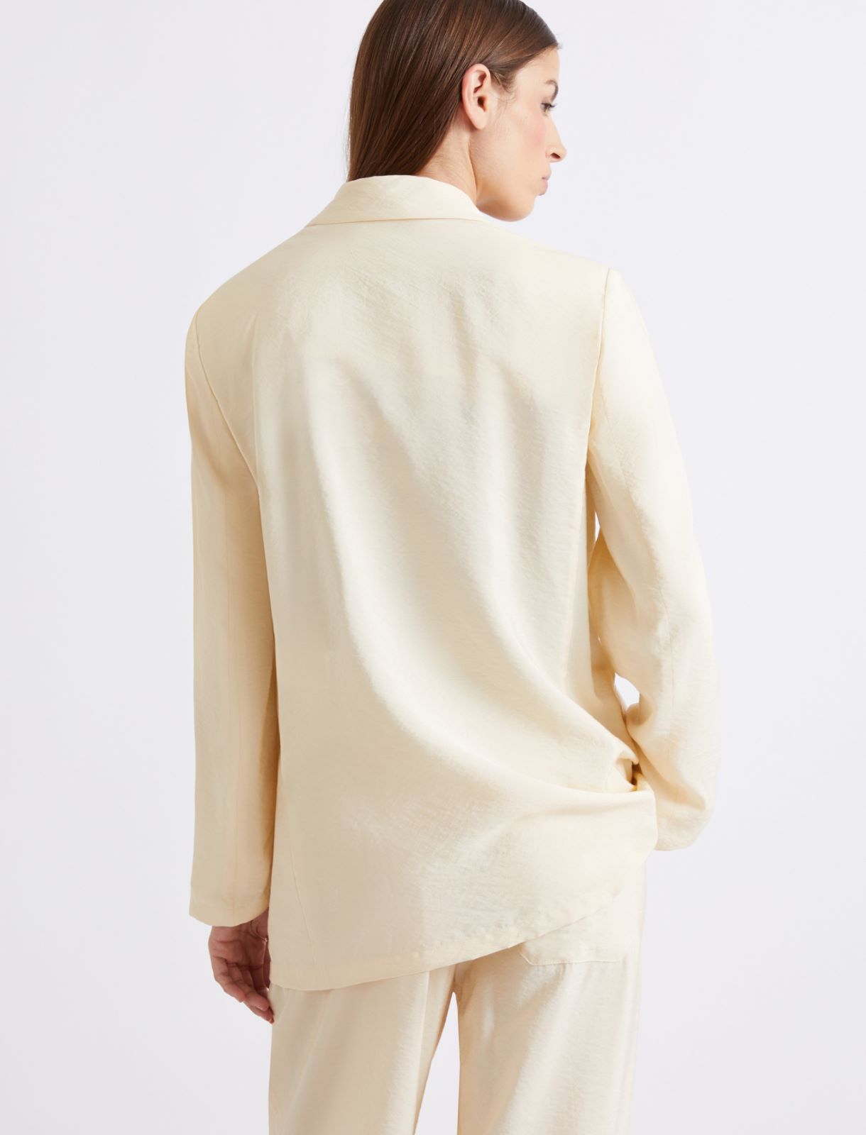 Double-breasted canvas blazer - CREAM - Marella - 3