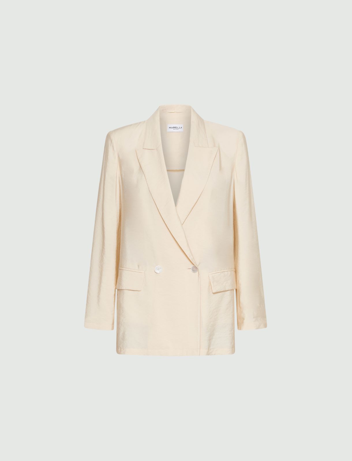 Double-breasted canvas blazer - CREAM - Marella