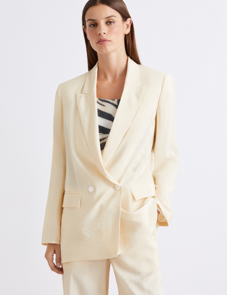 Double-breasted canvas blazer - Marella