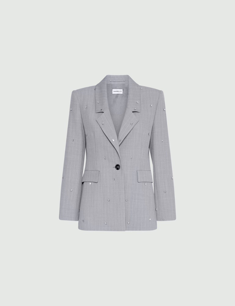 Stretch canvas blazer with crystal detail - Marella