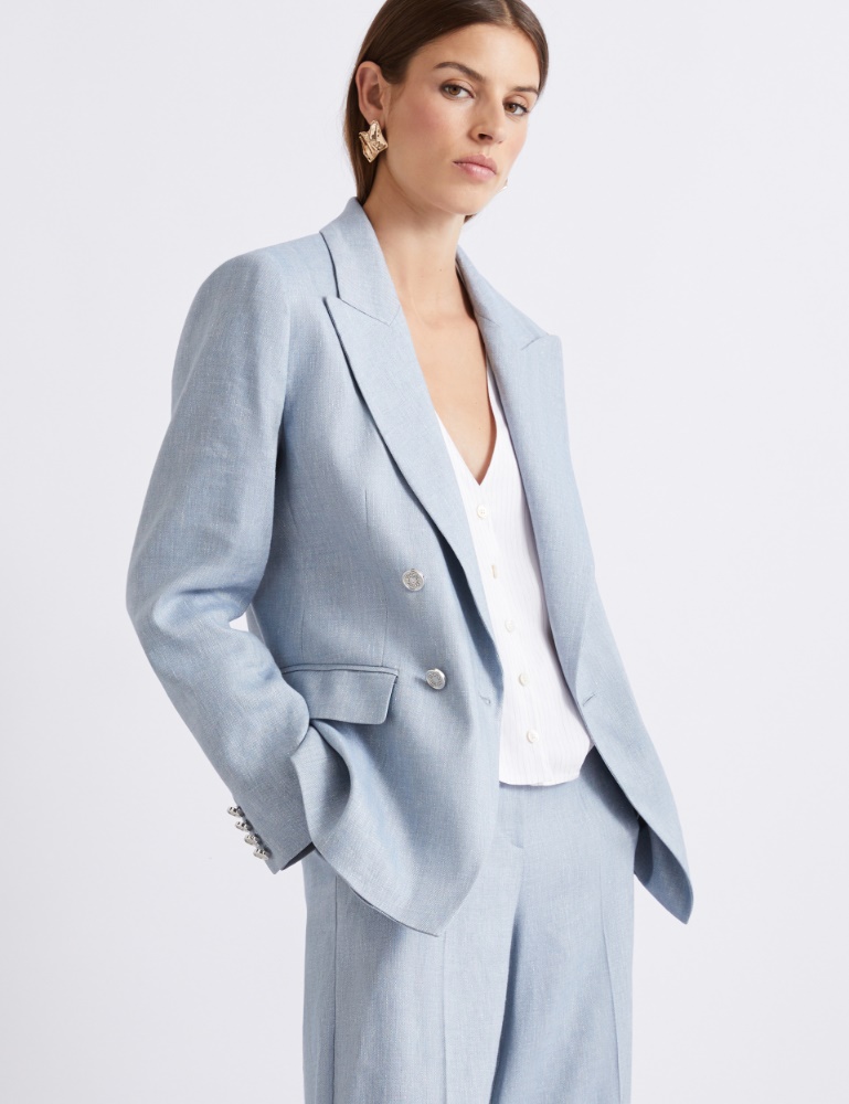 Marynarka z jodełki z mieszanki lnu - Marella