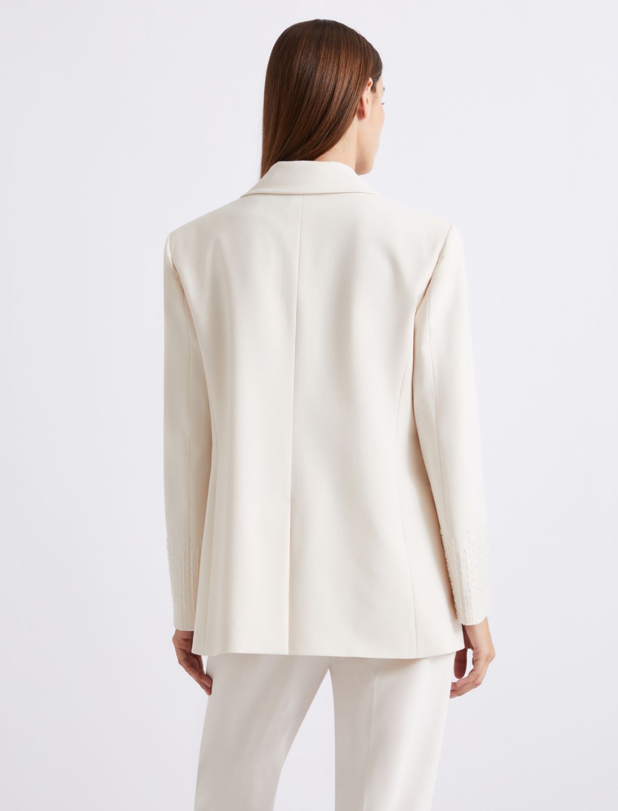 Straight-fit stretch canvas blazer - WHITE - Marella - 3
