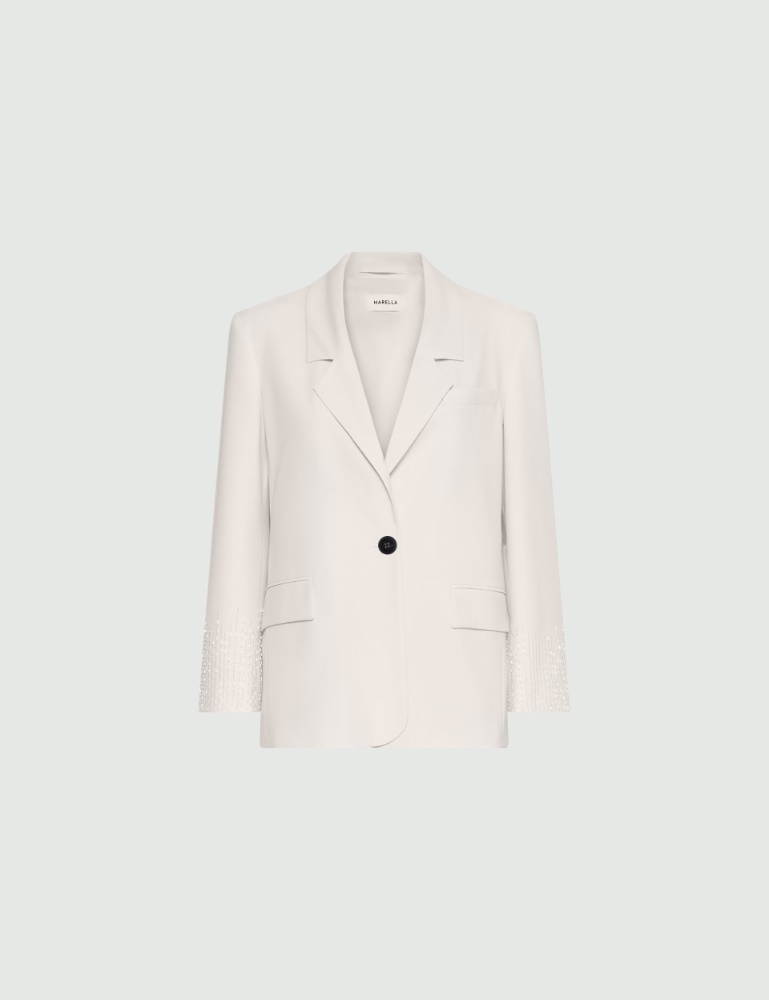Straight-fit stretch canvas blazer - Marella