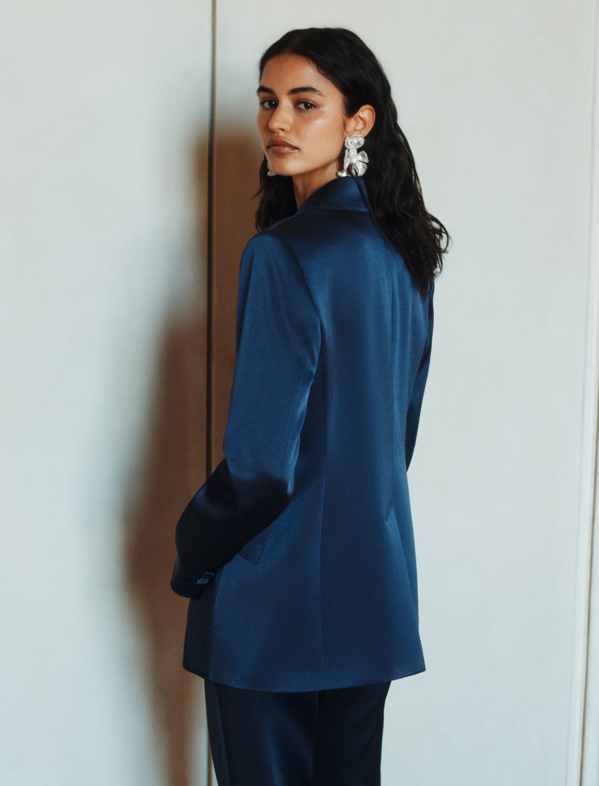 Satin blazer - NAVY - Marella - 3